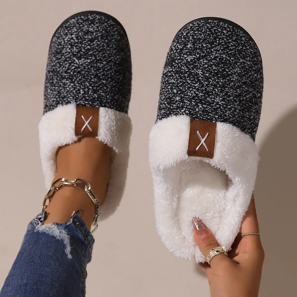 “Winter Plush Slippers – Thick Bottom, Warm Indoor Shoes for Men & Women”