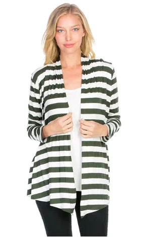 Stripe Cardigan -Olive