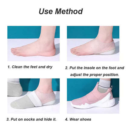 Concealed Footbed Enhancers Invisible Height Increase Silicone Insoles Pads USA