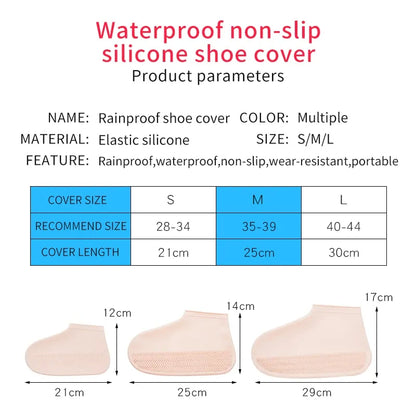 Anti slip Silicone Rain Shoe Covers Reusable Waterproof Shoes Cover Protector