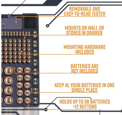 Battery Organizer With Energy Tester