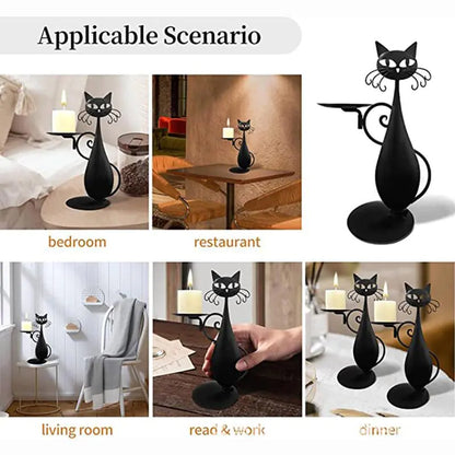 Black Cat Candle Holder